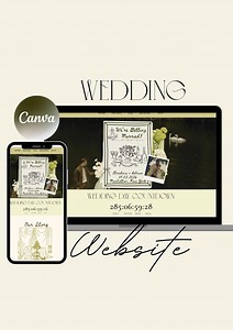 Hydrangea Wedding Website Template: Editable Canva Design (digital Download) - Etsy