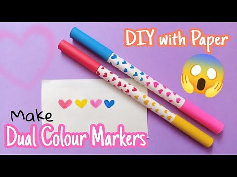 How to make Dual Colour Markers at home | DIY Maker | Water colour Markers | crafts for school