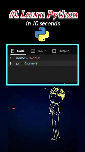 🚀 Learn Python in 10 Seconds | Lesson #1 #coding #python #programming #shorts
