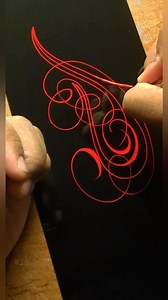 4.8K views · 7.4K reactions | Scrollin’ with @villapinstriping Repost @villapinstriping #pinstriping #red #art #scroll #scrollwork #pinstriper #1shotpaint | Gnarly Magazine | Facebook
