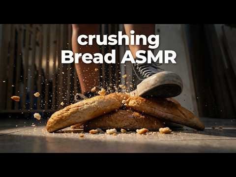 Crushing Bread with My Shoes 😱🍞 | Satisfying ASMR Destruction #asmr #crushing bread,#barefoot