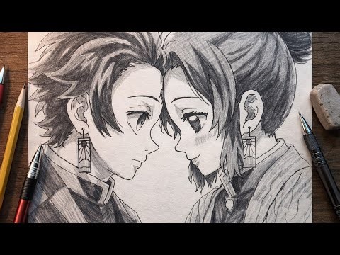 How To Draw Tanjiro and Shinobu Kochou Step by Step Easy | Anime Drawing Tutorial for Beginners