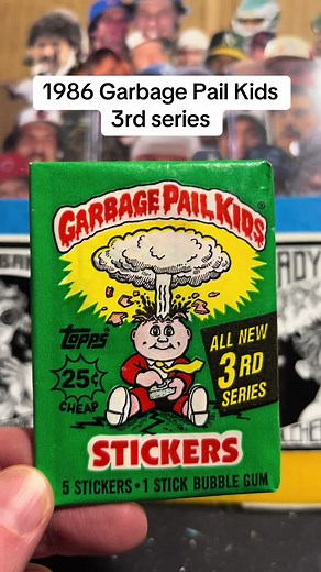 1986 Garbage Pail Kids 3rd series #cardsnostalgia #garbagepailkids #gpk #packopening #topps #tradingcards #nonsportscards #80s #80snostalgia #nostalgia #80skid #sticker #gum