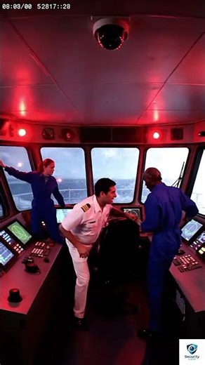 Ship Control Room – CCTV View During Cyclone 🌀 #ai #aiart