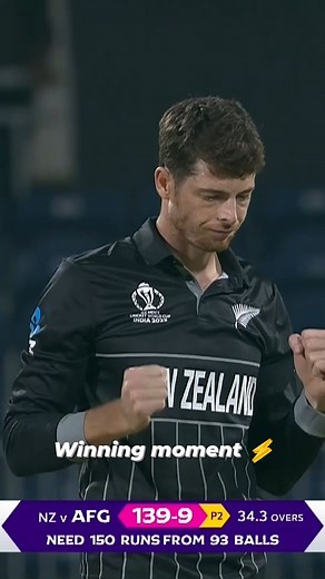 New Zealand go to the top of the #CWC23 points table 👏 #NZvAFG #cricket #cricketreels | ICC - International Cricket Council