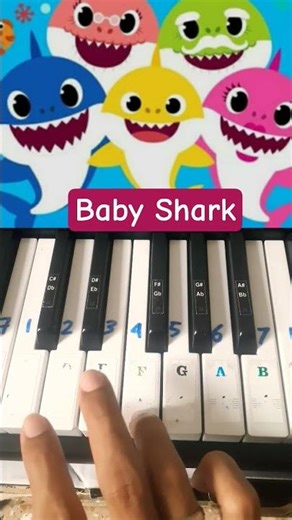 Baby Shark song easy tutorial piano #piano #music #easy #tutorial