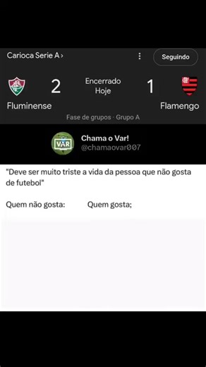 Deu Fluzão no fla flu