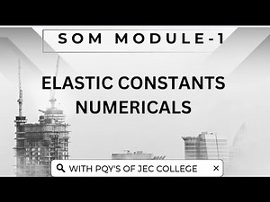 Elastic constants numericals | Module -1 l Strength of materials l Jec college