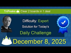 Microsoft Solitaire Collection: TriPeaks - Expert - December 8, 2025
