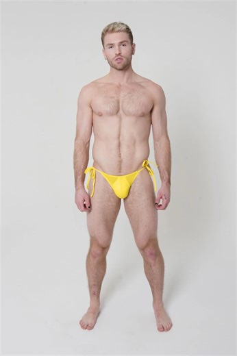 Yellow Adjustable String-tie Men’s Bikini Brief - Etsy