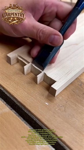 Perfect Chisel Dovetail Cut #Woodworking #Joinery #DIY