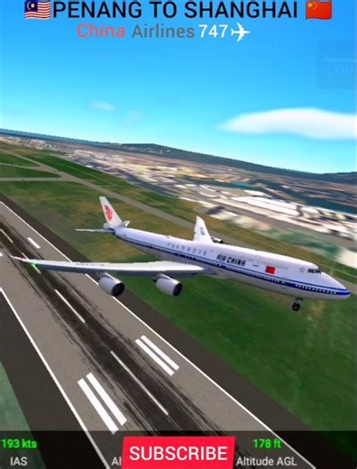 ​747 Takeoff: Penang 🇲🇾 to Shanghai 🇨🇳 #shorts #aviation #msfs #gaming #rfs #flightsimulator #reels