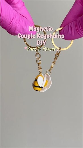 Magnetic couple keychains DIY | Part 1: Flower 🌸✨