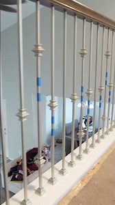 Installing balusters on a staircase project