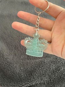 Crown Handmade Epoxy Resin Keyring, Large, Light Green - Etsy