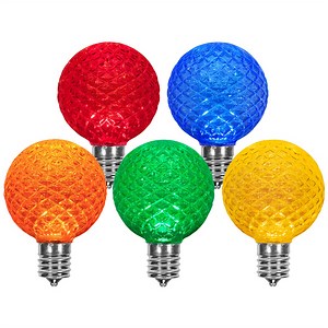 G50 Multicolor OptiCore LED Globe Light Bulbs, E17 Base - Christmas Lights, Etc
