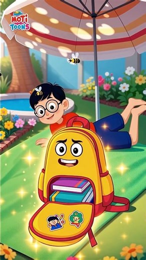 ￼ “Magic Backpack 😂🎒 | Bag Zinda Ho Gaya! | Moti Toons Style”