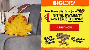 $1 initial payment! Lease to own and take home your furniture from Big Lots today. | Progressive Leasing | Facebook