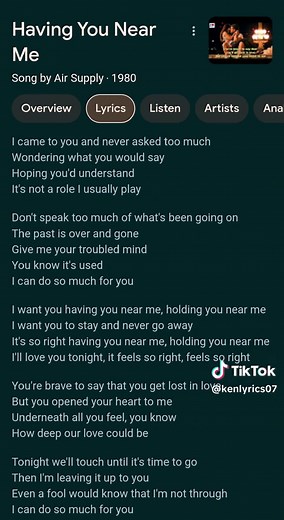 having you near me.. #lyrics_songs #foryoupage❤️❤️ #fyp