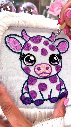 DIY Purple Cow Punch Needle Art
