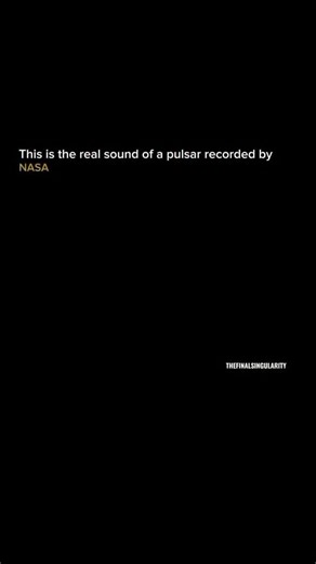 EXD_soul | This is the actual sound of a pulsar recorded by NASA. Pulsars are rapidly spinning neutron stars the collapsed cores of massive stars that... | Instagram