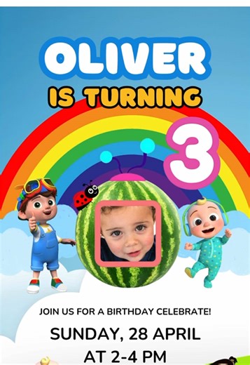 CoComelon Birthday Invitation Template for Toddlers