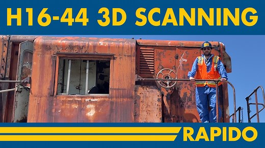 Last month, Jordan and Dan Darnell made the trek out to sunny southern Alberta to check out the last surviving Fairbanks-Morse/CLC H16-44 in Canada. In addition to getting some detail shots, we did a 3D scan to firm up some of the dimensions on our upcoming model. We go that extra mile here at Rapido! Actually, in this case, we went that extra 1,678 miles... Please visit our website or your preferred dealer to order yours today! https://rapidotrains.com/ho-scale/diesel-locomotives/h16-44-46.html