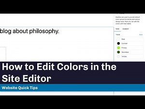 How to Edit Colors in the WordPress Site Editor