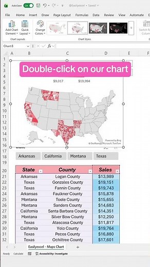 How to create a dynamic map chart in Excel using Scribe! #scribe #excel #spreadsheets