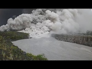 Pyroclastic Flow Fills River Bed with Ash - Semeru Volcano Nov 19, 2025