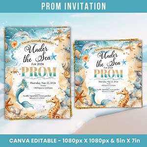 Prom Send off Invitation, Prom Under the Sea Flyer, Prom Flyer, Prom Invitation Flyer, Prom Flyer Canva Template, Prom Event Sea Party Flyer - Etsy