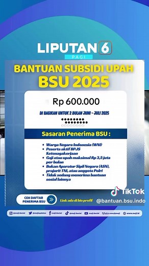 Kapan BSU 2025 cair? Simak bocoran tanggal Bantuan Subsidi Upah ditransfer ke rekening pekerja. Kementerian Ketenagakerjaan (Kemnaker) memastikan, BSU tahun 2025 disalurkan sebelum minggu kedua Juni 2025. BSU 2025 Rp 600 ribu kini sudah dinanti-nantikan calon penerima. Apalagi ini sudah masuk tanggal 7 Juni 2025, meleset dua hari dari perkiraan awal pencairan Bantuan Subsidi Upah. Sebelum minggu kedua Juni 2025, bantuan Rp 600 ribu ini diharapkan sudah ditransfer ke rekening penerima. Hal ini di