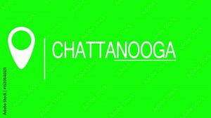 Chattanooga, Tennessee, USA. GPS navigation location icon. Transit point or destination along a route. City on a map.