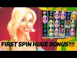Heidi’s Bier Haus FIRST SPIN HUGE SLOT MACHINE! FUN BONUS!!