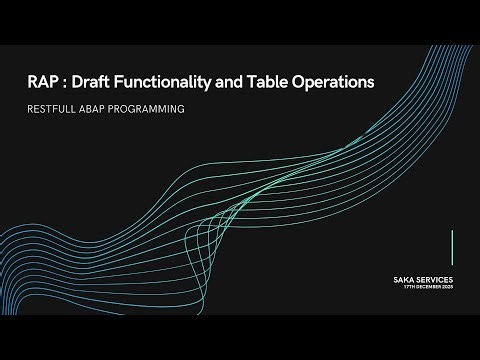RAP: Draft Functionality and Table operations