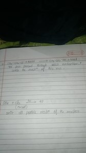 CH3-CH2-Cl   NaOH → CH3-CH2-OH   NaCl   The reaction proceeds... | Filo