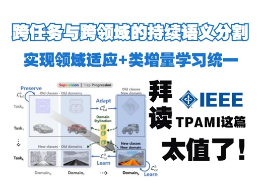 拜读TPAMI这篇太值了！ 跨任务与跨领域的持续语义分割 实现领域适应+类增量学习统一