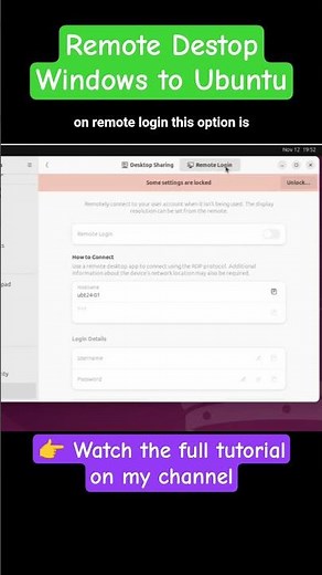 Remote Desktop from Windows to Ubuntu #windows #remotedesktop