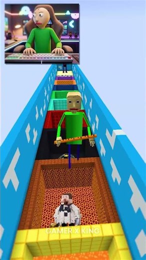 Baldi X Gugu X Poppy Correct Lava JUMP Challenge🤯 #minecraft​ #gugugaga​