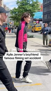 Kylie Jenner’s boyfriend aka Timothée Chalamet latest filming accident in NYC - April 2023 | New York Mickey