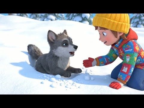 Minecraft Little Wolf Got Stuck in Snow | Funny Toddler Song | Kids Rhymes
