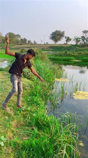 river main patthar dalke pakerliya machli🐟😲(941) hindi village fishing video #fishing