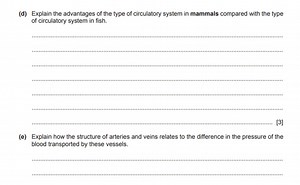 (d) Explain the advantages of the type of circulatory system in... | Filo