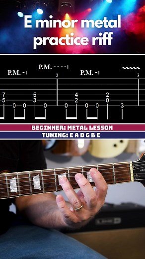 Easy E Minor Metal Guitar Riff Tutorial for Beginners