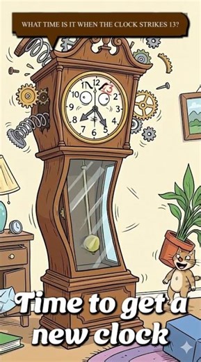 What time is it when the clock strikes 13? Time to get a new clock. djh04 22