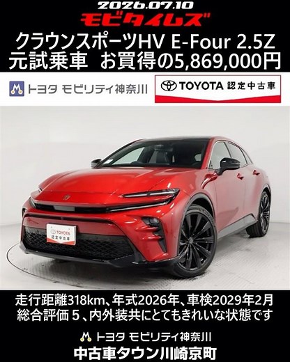 Toyota Crown Sport HV E-Four 2.5Z Ex-Demo Car, 318km, 2026 Model, Inspection until 02/2029, Grade...