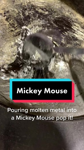 Pouring Molten Metal into a Mickey Mouse Pop It!