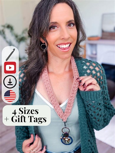 VIDEO Crochet Wheat Stitch Keychain & Lanyard Pattern and Bonus Tag Printables Instant Pdf Download Wristlet Badge Strap