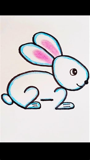 Drawing bunny easy with "2-2"🐇