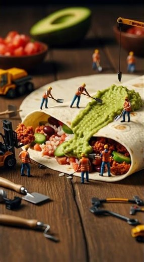 MiniWorld Creations: Little Worker Cooking a Delicious Burrito | Tiny Kitchen Food Making